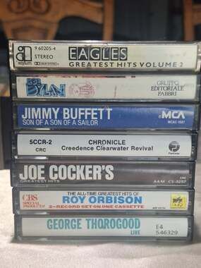 7 Rock Cassette Lot Eagles Dylan CCR Joe Cocker Orbison Buffett Thorogood